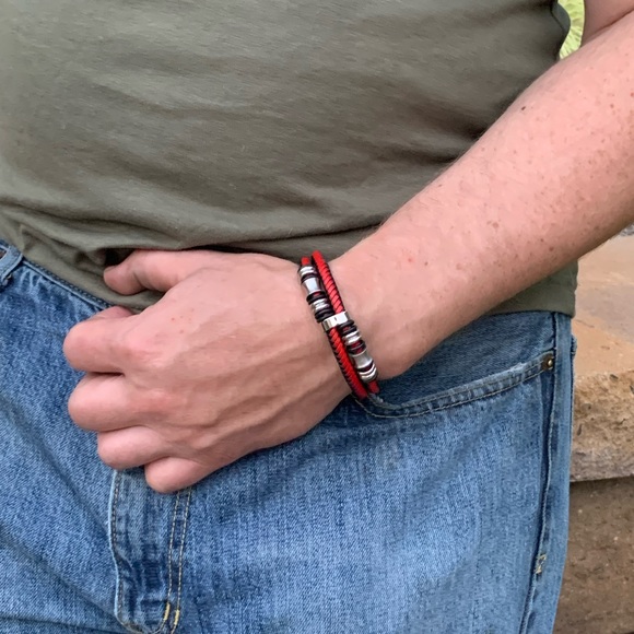 Montecarlo Leather & Stainless Racing Bracelet - Picture 3 of 5